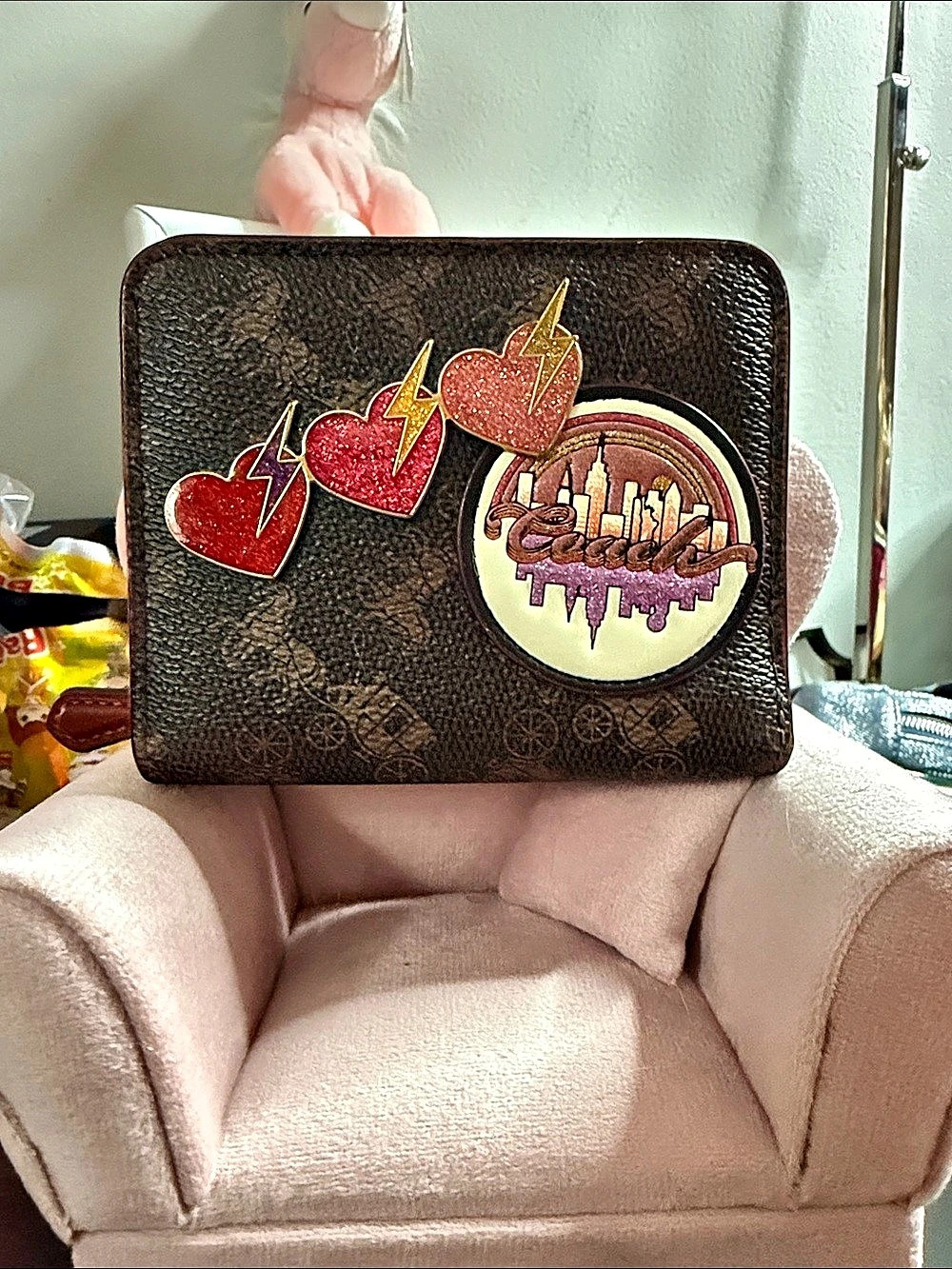 Coach Zip Around Wallet Brown & Burgundy **Callouts